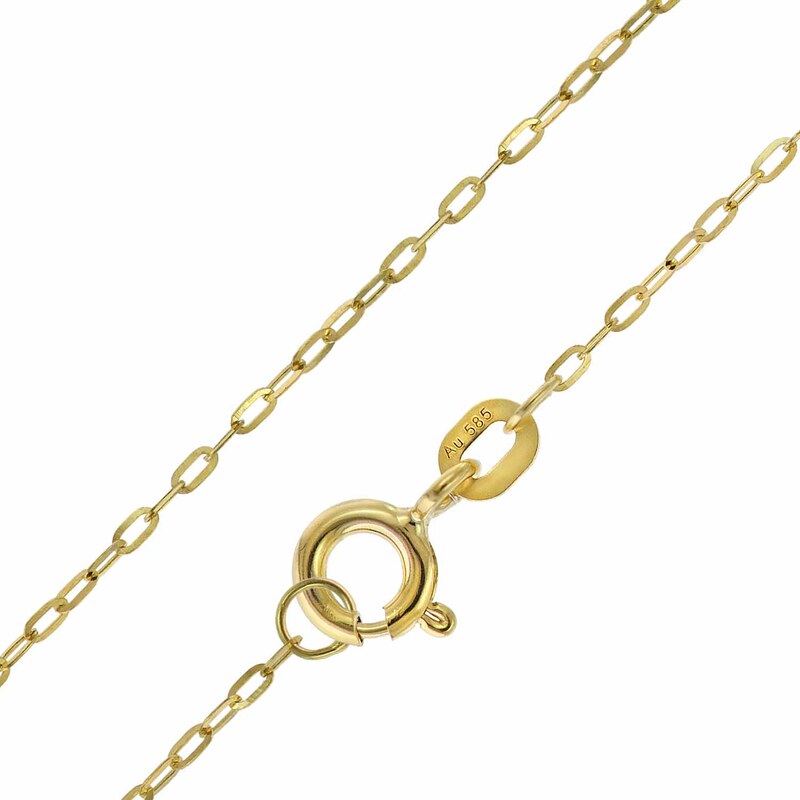 trendor Damen-Halskette 585 Gold / 14 Karat Flachanker 1,1 mm breit 51895-38, 38 cm