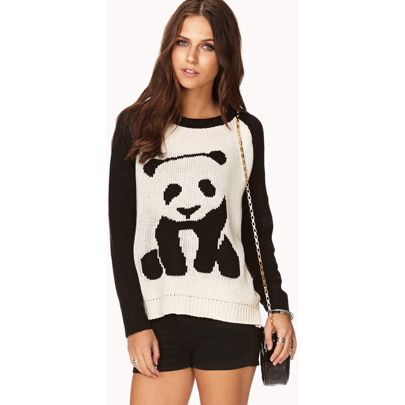 FOREVER21 Lustiger Panda-Sweater