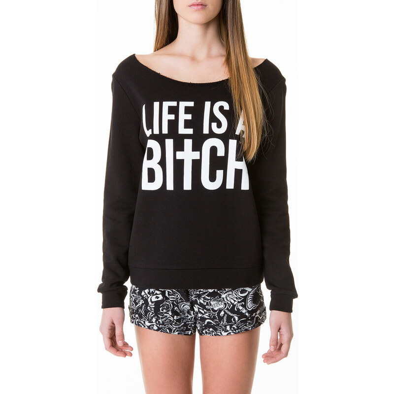Tally Weijl Schwarzes Sweatshirt "Life Is A Bitch"
