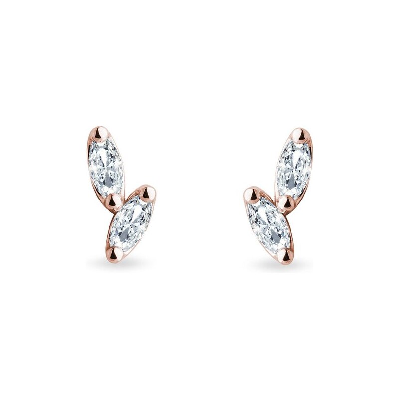 Ohrringe aus 14 kt Roségold mit Diamant im Marquise-Schliff KLENOTA K0841014