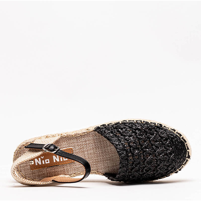 NioNio Schwarze Espadrilles für Damen mit durchbrochenem Triumf - Footwear - schwarz