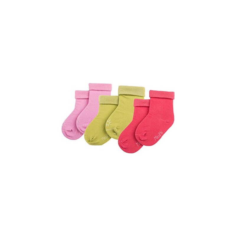 maximo Baby - Mädchen Socken Babysocke Mit Umschlagrand, 3Er Pack, Uni, Baby - Mädchen, Einfarbig