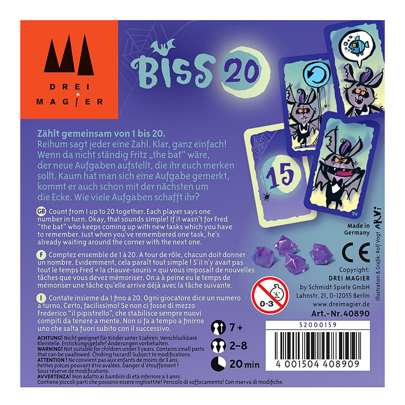 Drei Magier Spiele Kartenspiel "Biss 20" - ab 7 Jahren | onesize
