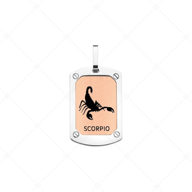 BALCANO - Scorpio / Horoskop Anhänger mit 18K Roségold Beschichtung - Skorpion