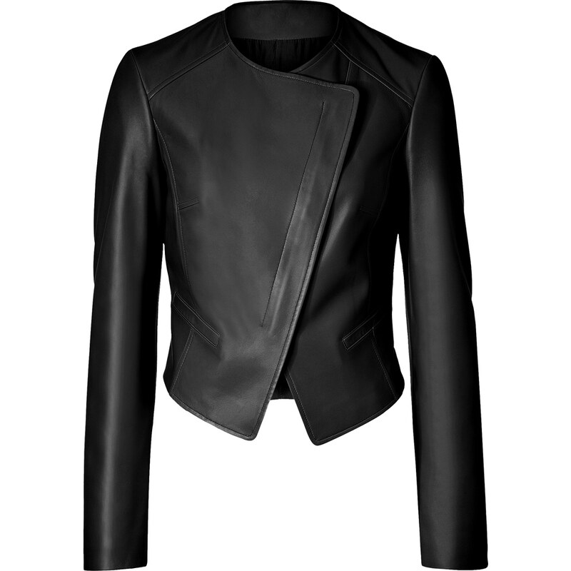 Michael Kors Leather Wrap Front Jacket