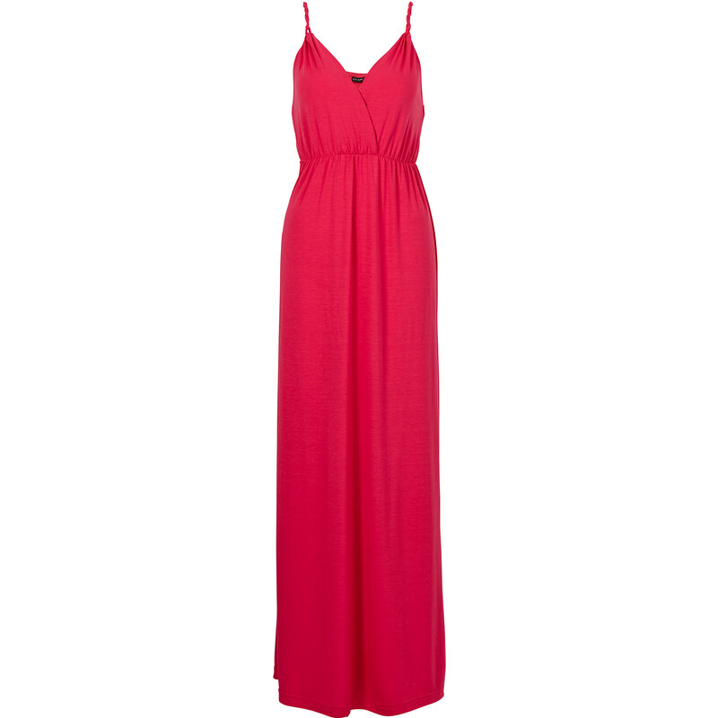 BODYFLIRT Maxi-Kleid ohne Ärmel in pink (V-Ausschnitt) von bonprix