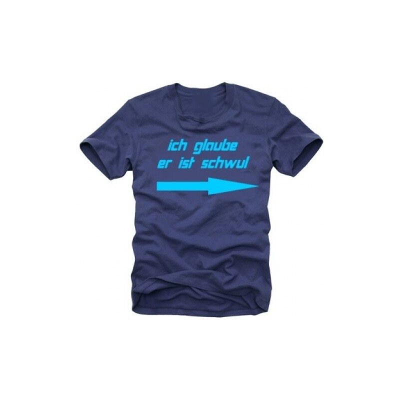 Coole-Fun-T-Shirts ICH GLAUBE ER IST SCHWUL T-Shirt navy/hellblau Fun T-Shirts