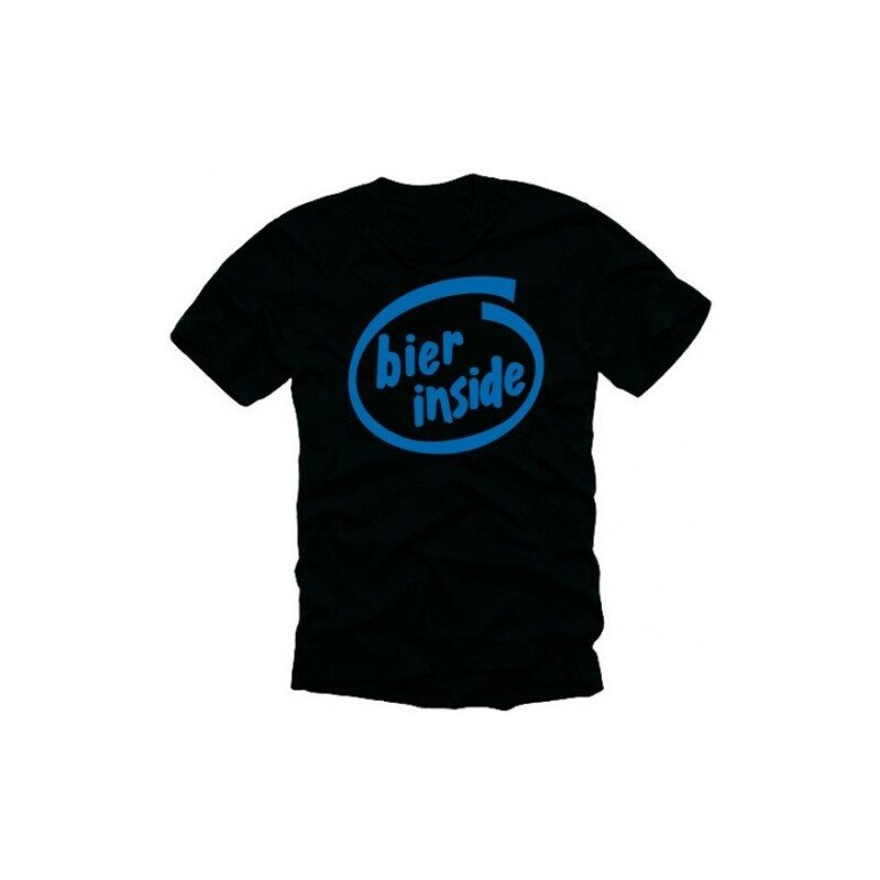 Coole-Fun-T-Shirts BIER INSIDE T-Shirt schwarz/blau