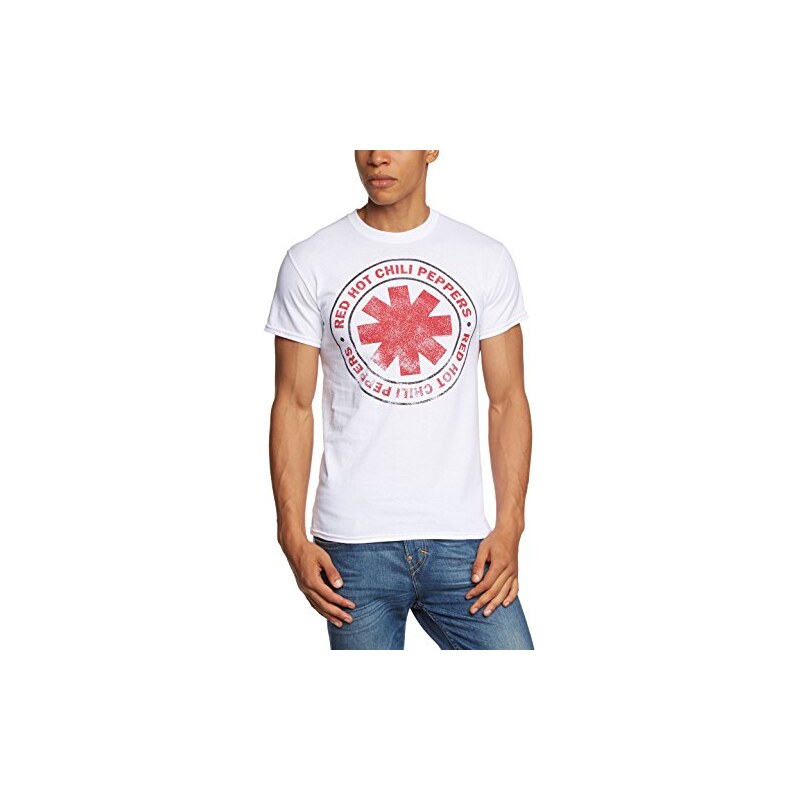 Coole-Fun-T-Shirts Red Hot Chilli Peppers Asterisk Distressed