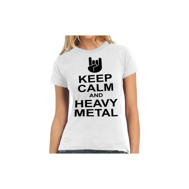 Touchlines Damen T-Shirt Keep Calm and Heavy Metal Lady