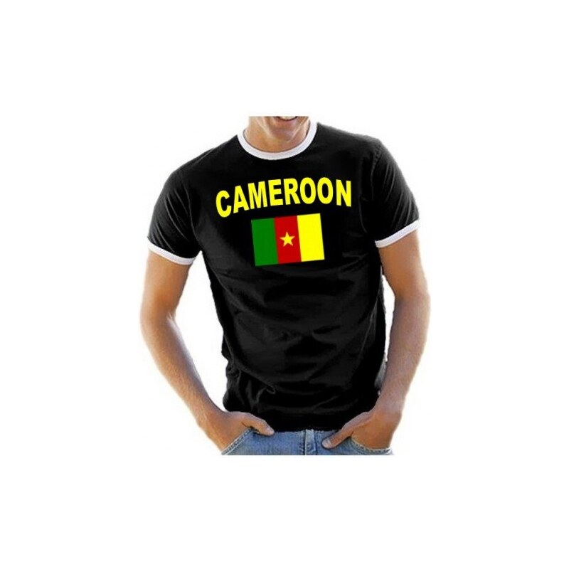 Coole-Fun-T-Shirts Herren T-Shirt Cameroon Ringer