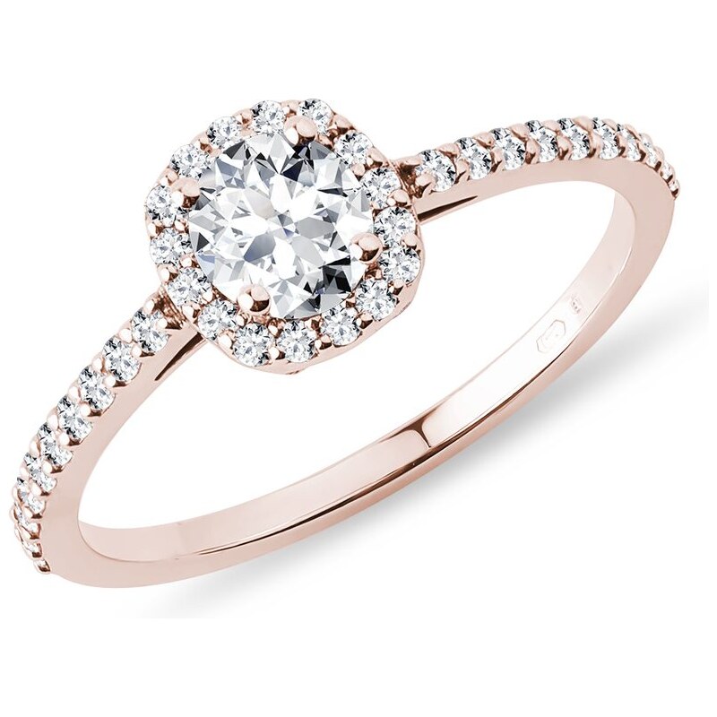 Diamant Halo-Verlobungsring aus Roségold KLENOTA K0317014