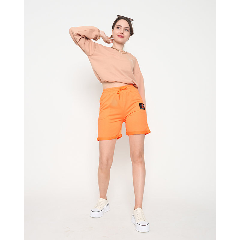 marka niezdefiniowana Neonorange Damen-Shorts oberhalb des Knies - Kleidung - neon || orange