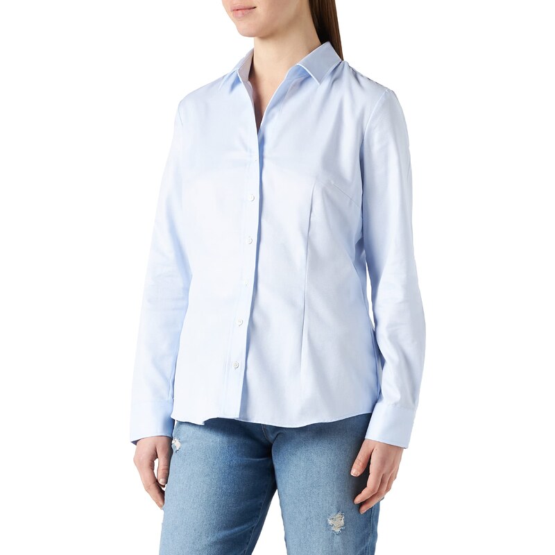 Seidensticker Damen Bluse - City Bluse - Bügelleicht - Hemdblusenkragen - Slim Fit - Langarm - 100% Baumwolle