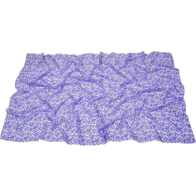 Pranita Seidenschal mit Aufdruck groß lila-blau mit Weiß