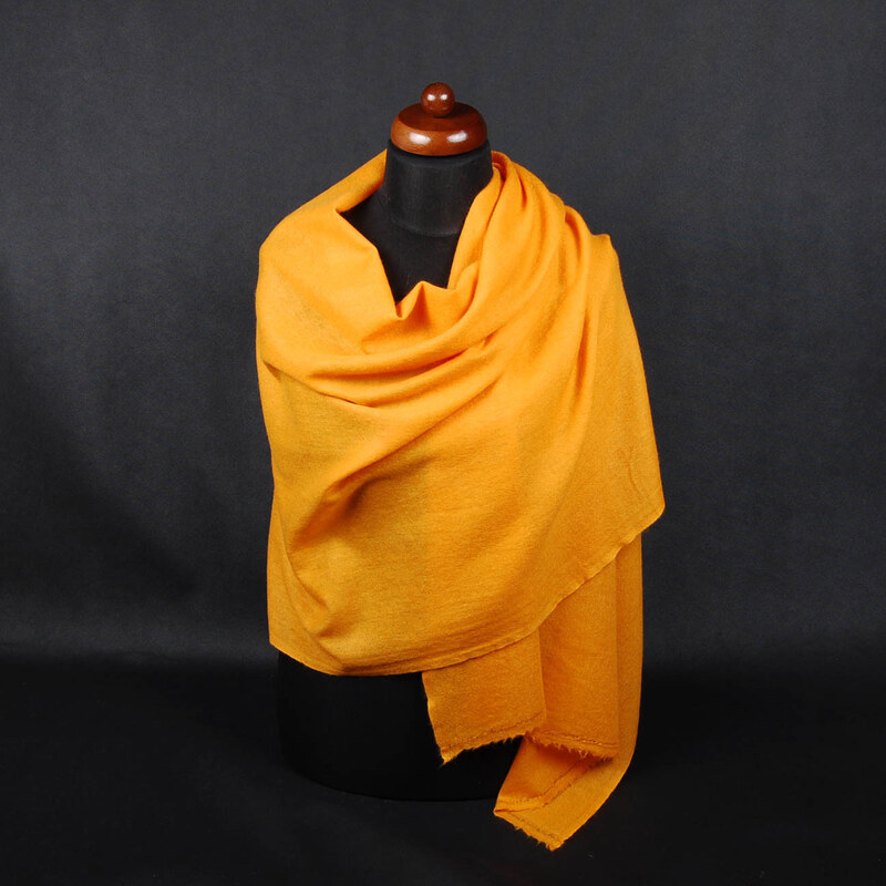 Pranita 100% Kaschmir-Schal groß dunkelgelb