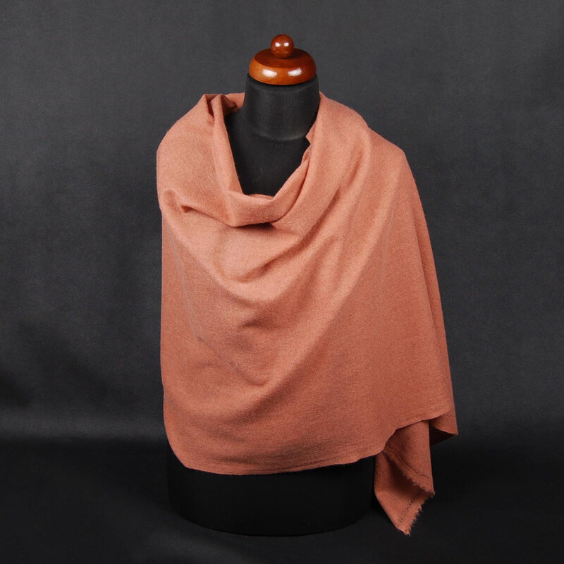 Pranita 100% Kaschmir-Schal braun mit Rosa-Stich groß