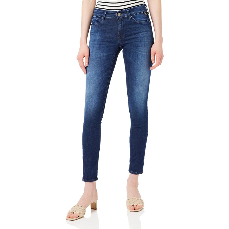 Replay Damen Jeans New Luz Skinny-Fit Hyperflex Hyper Cloud mit Stretch, Blau (Dark Blue 007), 23W / 30L