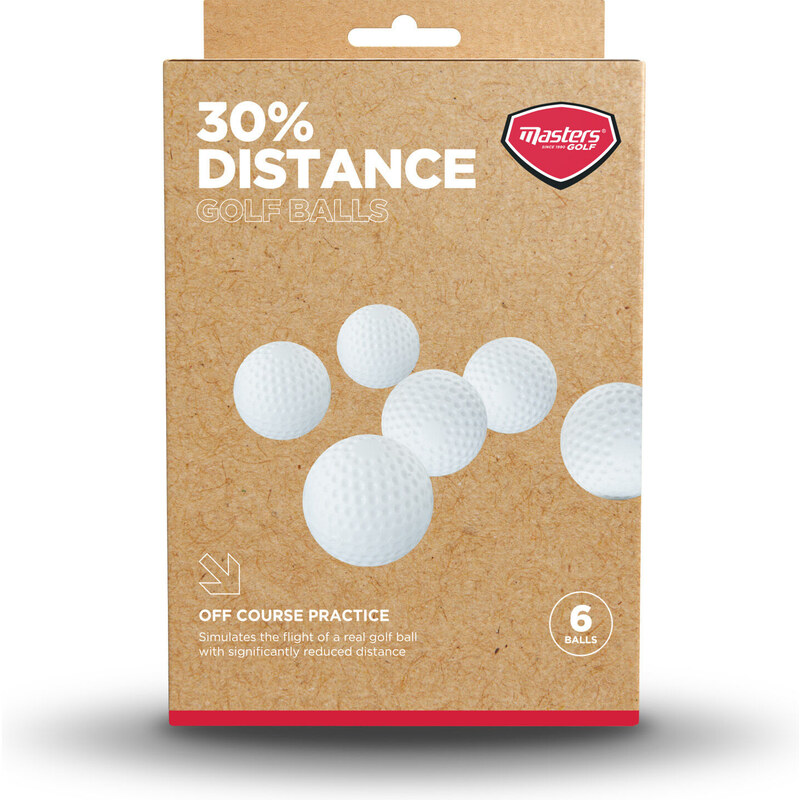 Masters 30% Distance Golf Balls pack 6 white