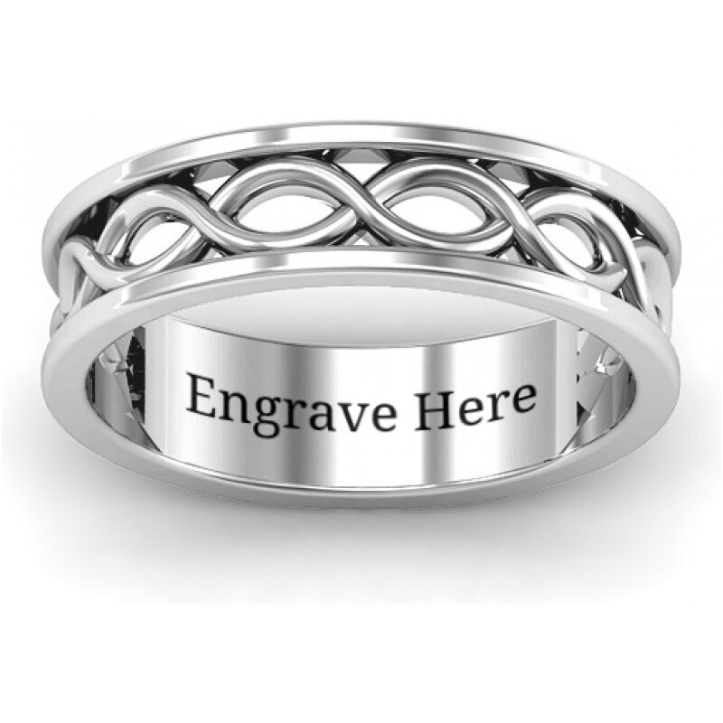 Personalisiertekette.De Sterling Silber Diadem Infinity Ring der Frauen