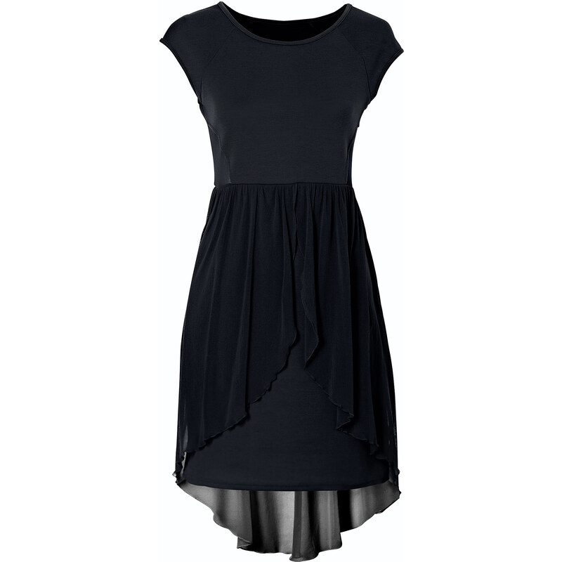 RAINBOW Kleid/Sommerkleid kurzer Arm in schwarz von bonprix