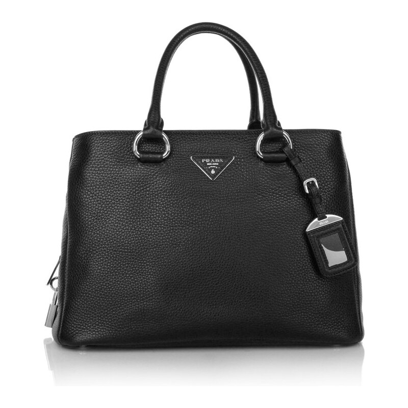 Prada Shopping Bag Vitello Daino Nero Handtaschen
