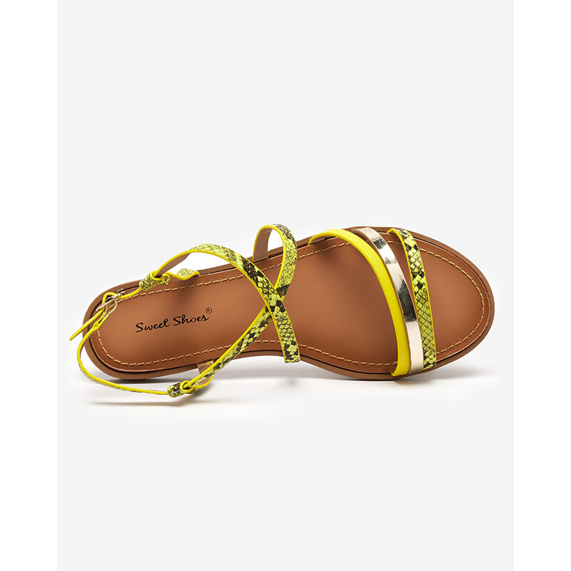 Sweet shoes Gelbe Damensandale a'la Schlangenhaut Elione - Footwear - gelb