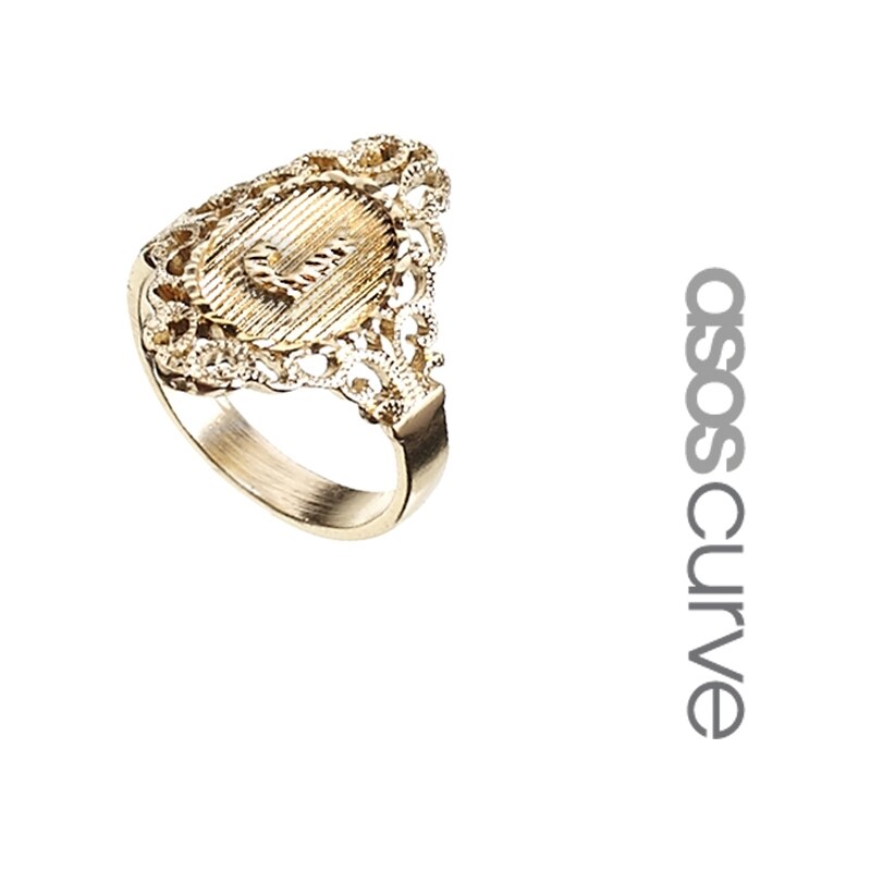ASOS CURVE Exclusive 'J' Initial Ring