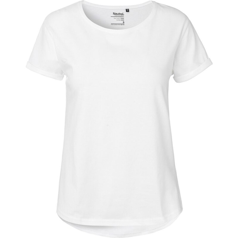 Neutral Damen T-Shirt mit umgeschlagenen ärmeln aus Bio-Fairtrade-Baumwolle