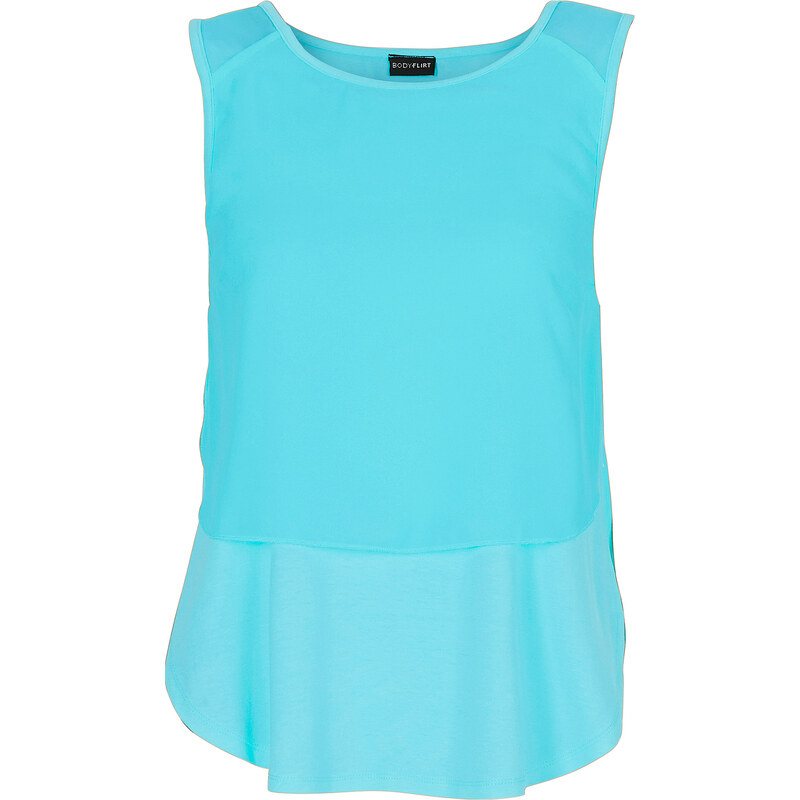 BODYFLIRT Shirttop ohne Ärmel in blau (Rundhals) für Damen von bonprix