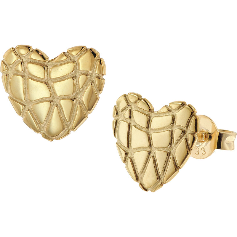 trendor Ohrringe für Damen Gold 333 / 8K Designer Herz 41132