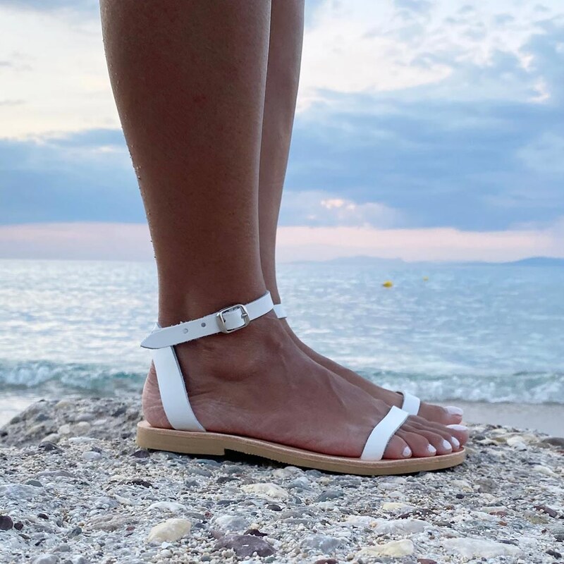 Grecian Sandals Minimal Leather Strap Sandals - Multiple Colors