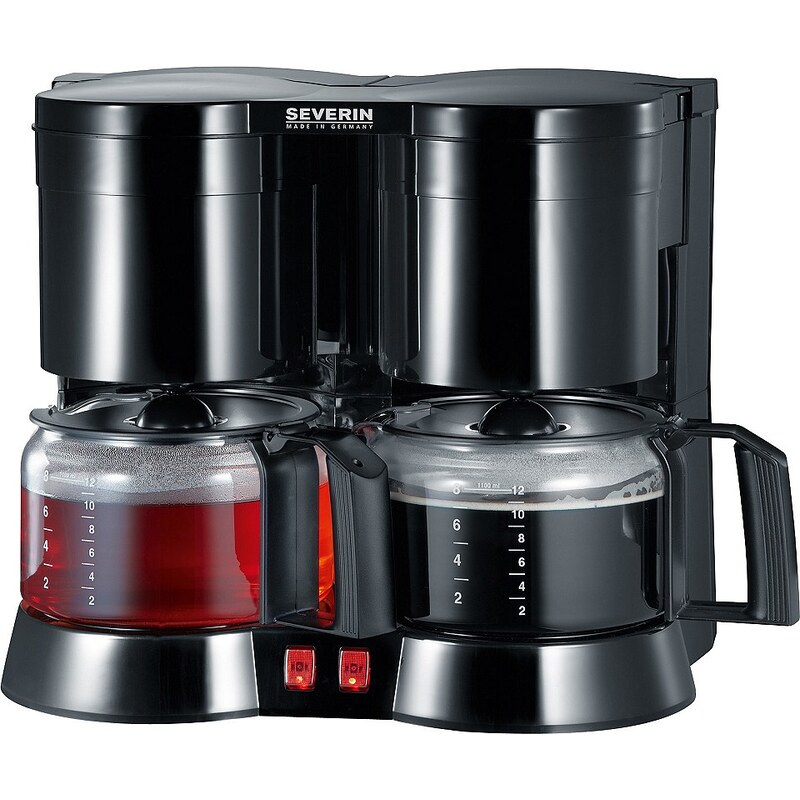 Severin Duo-Kaffeeautomat für je 1,2 Liter, inkl. Teefilter KA 5802, 2x750 Watt, schwarz