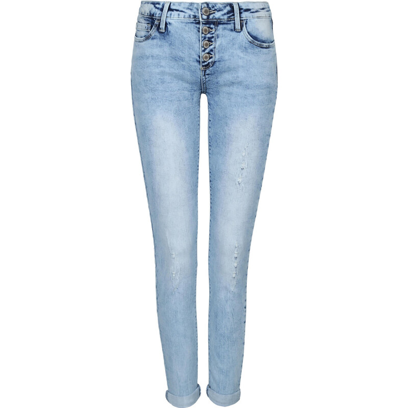 Tally Weijl Blaue Skinny-Jeans mit Knöpfen