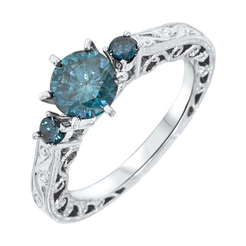 Eppi Verlobungsring mit blauen Diamanten Sikata