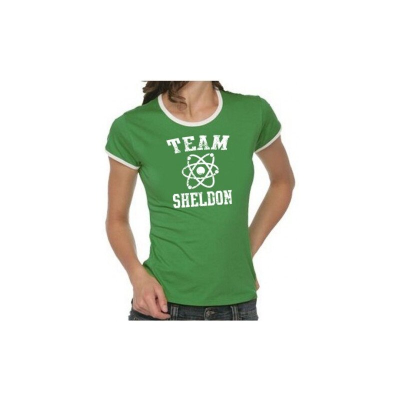 Coole-Fun-T-Shirts Damen T-shirt Team Sheldon - Big Bang Theory ! Vintage Rigi