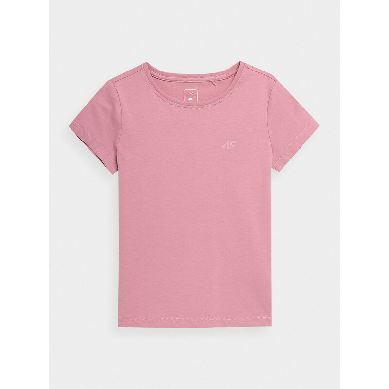 4F Unifarbenes T-Shirt für Mädchen - 140