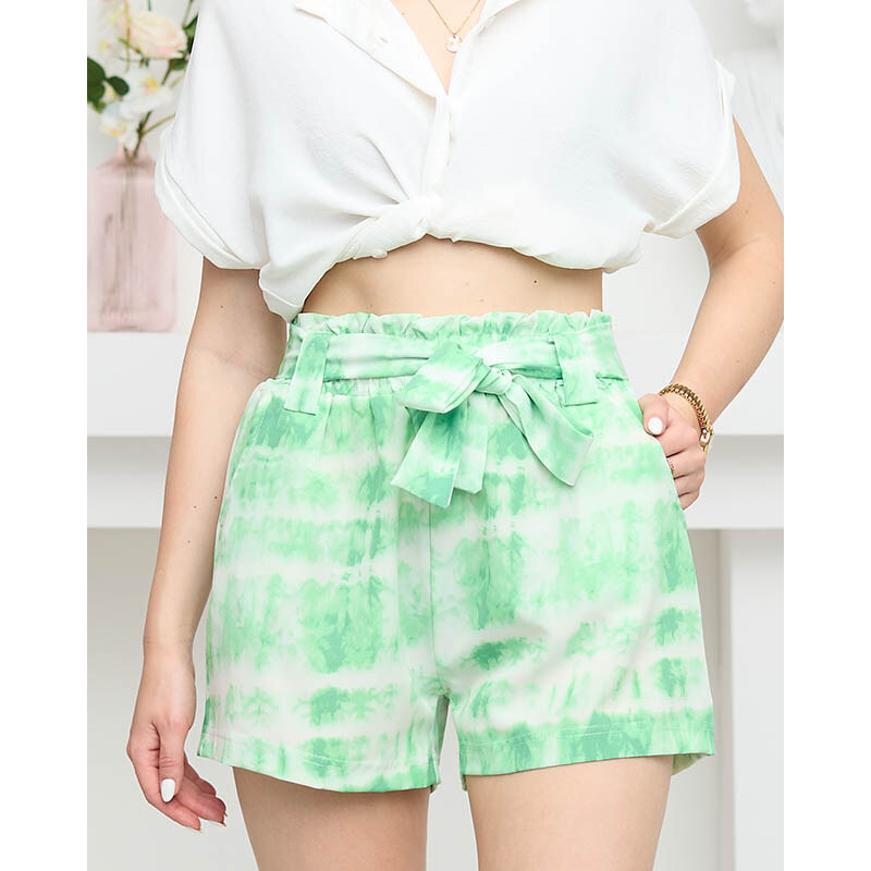 AIRISA Damen-Shorts aus grünem Stoff mit Aufdruck - Kleidung - ziel