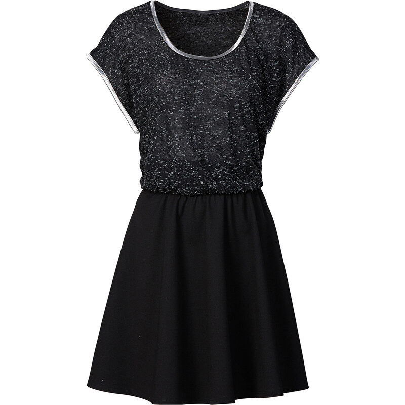 RAINBOW Shirtkleid/Sommerkleid kurzer Arm in schwarz (Rundhals) von bonprix