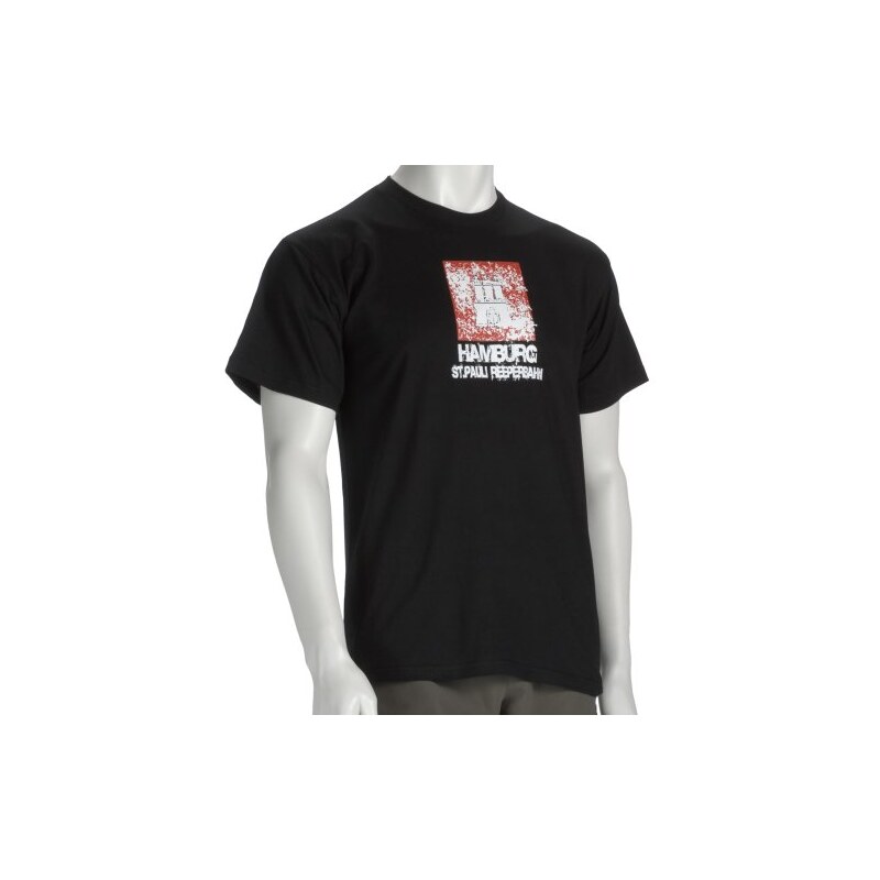 Coole Fun T-Shirts HAMBURG vintage WAPPEN T-Shirt reeperbahn ST.PAULI, schwarz