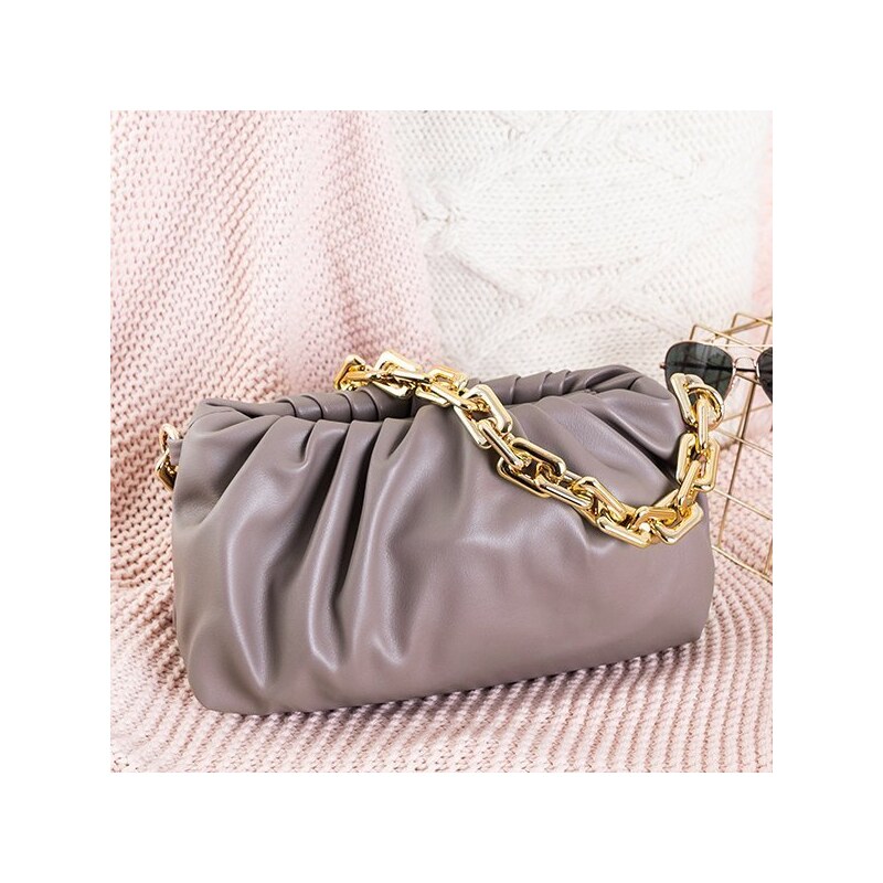 marka niezdefiniowana Graue Damenhandtasche mit Rüschen - Handtaschen - pigeon gray