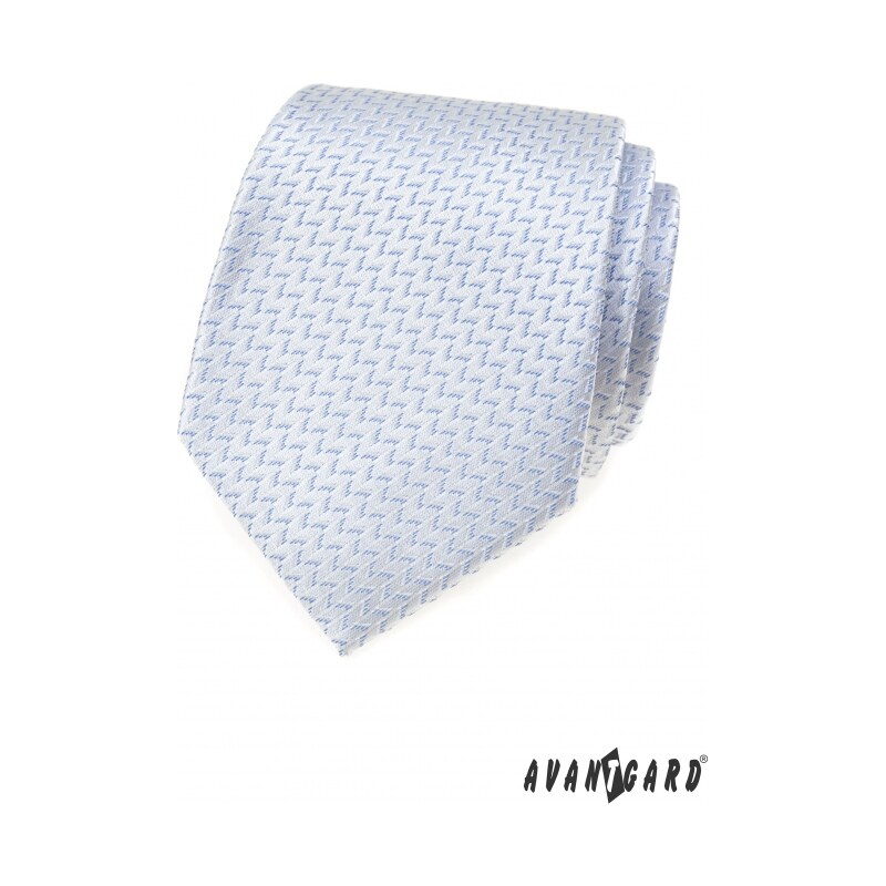 Avantgard Weiße Krawatte mit blauem Muster