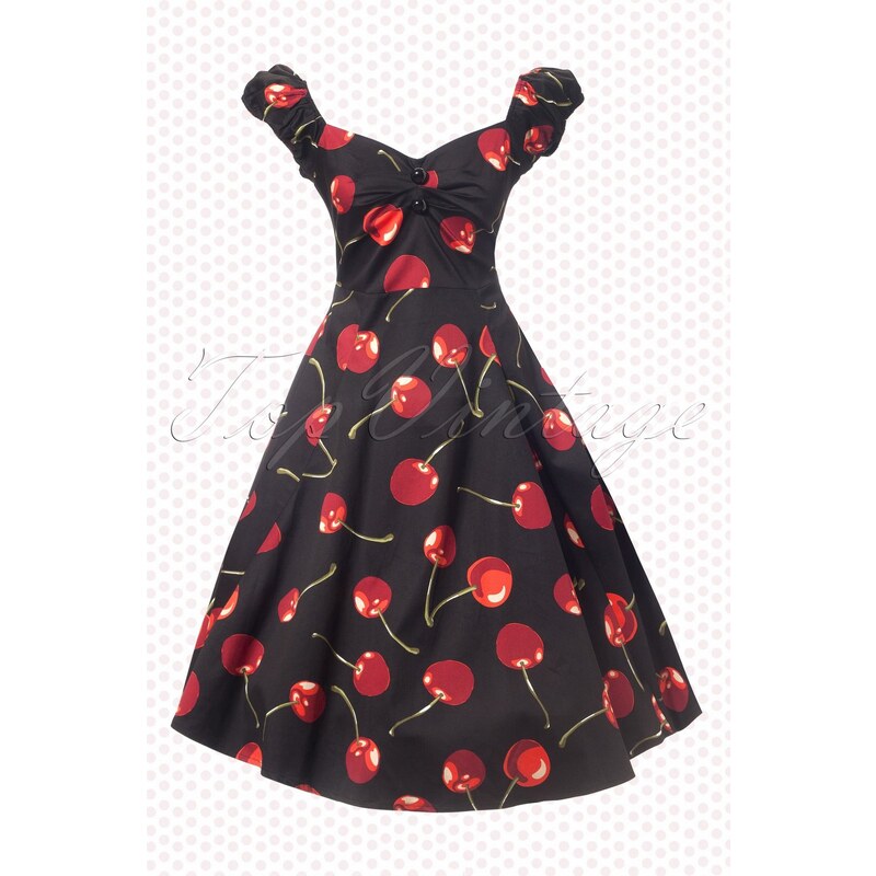 Collectif Clothing 50s Dolores Doll swing dress Mon Cherie black
