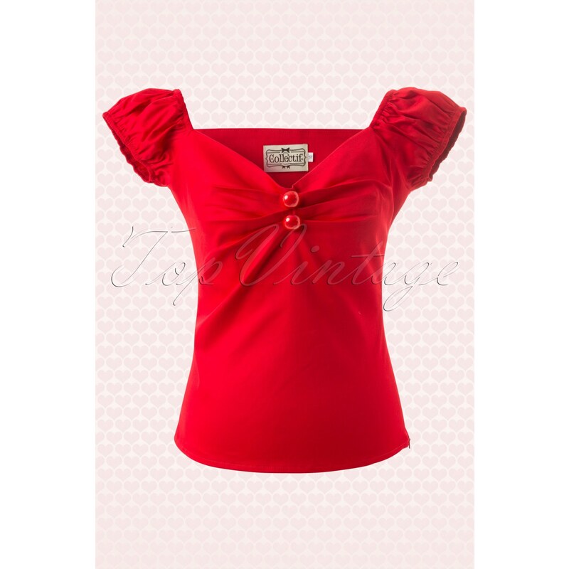 Collectif Clothing Dolores top Carmen red