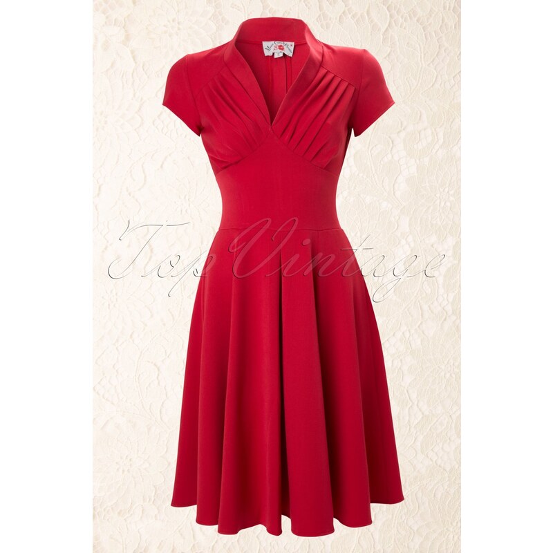 Miss Candyfloss 50s Odette Red swing dress