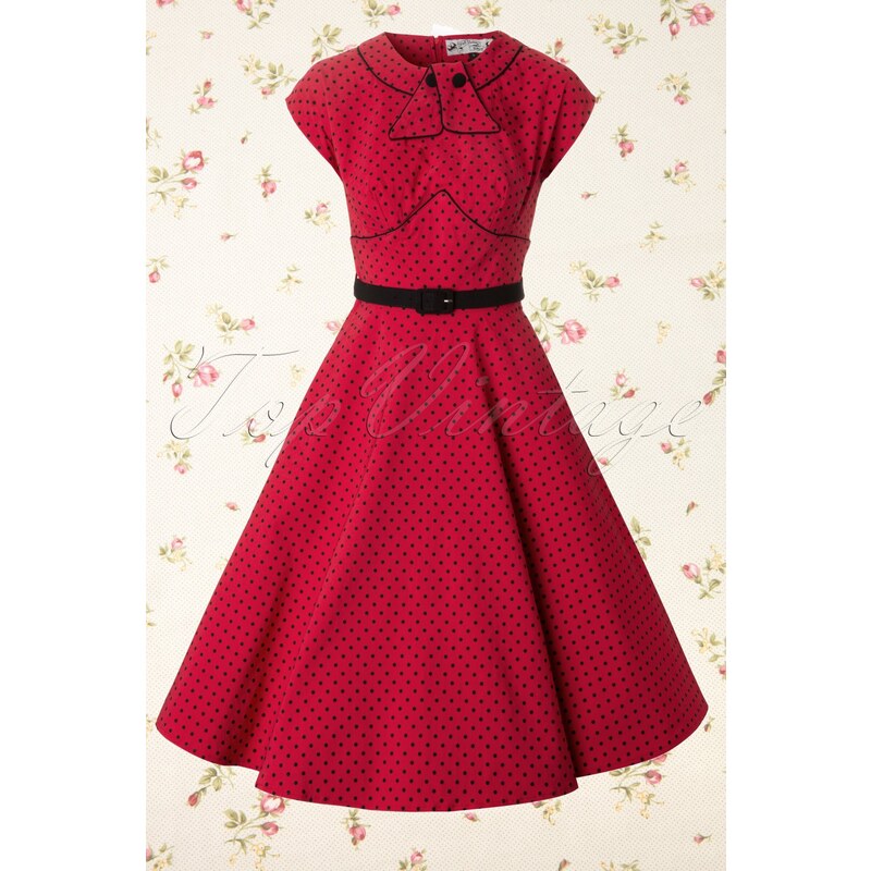 Bunny 40s Noreen dress in Red and Black polka