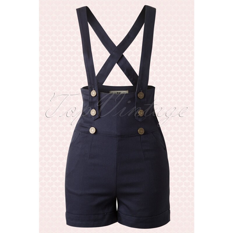 Collectif Clothing 50s Franky Shorts navy