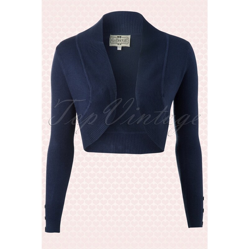 Collectif Clothing Jean knitted Bolero in Navy