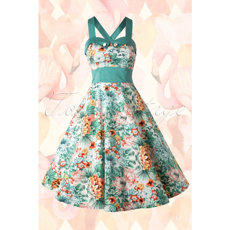 Banned 50s Tropical Floral Swing Dress