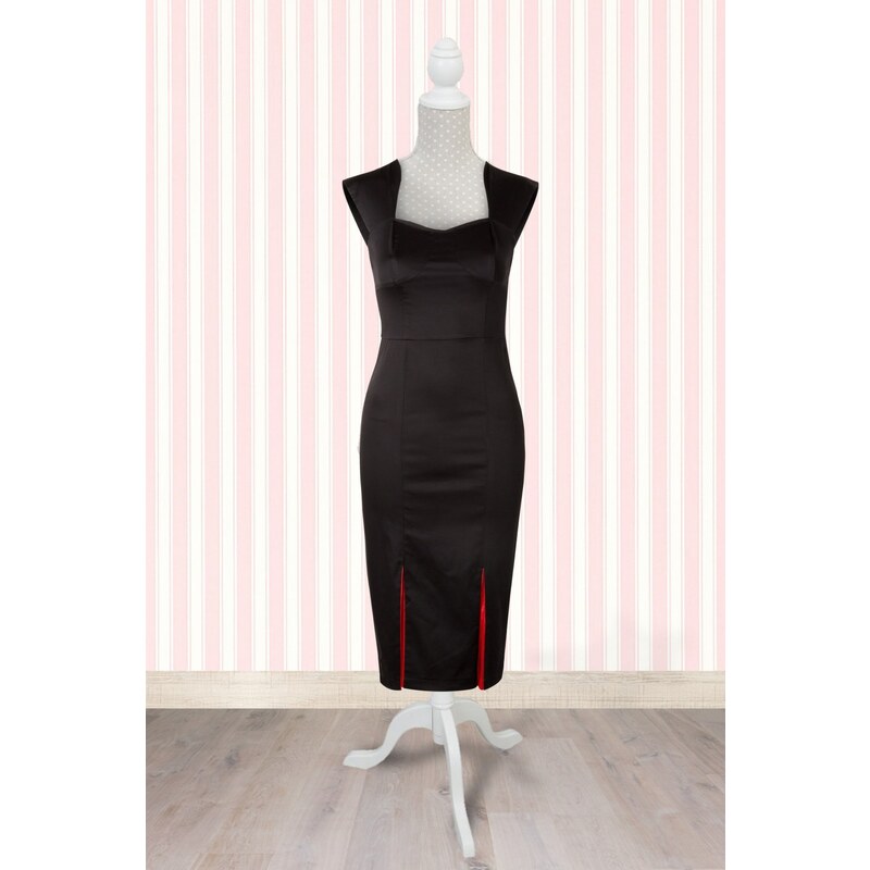 Hearts & Roses 50s My Sweetheart Pencil Dress in Black